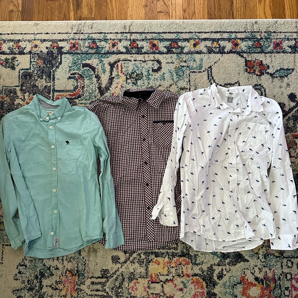 Bundle of button down shirts boys size 14/16